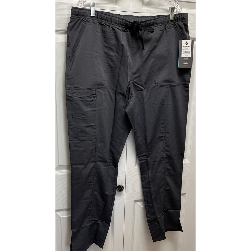 Scrubology Scrub Pants XL  PL119 Pewter Slim Leg Drawstring Cargo Womens